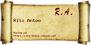 Ritz Antos névjegykártya